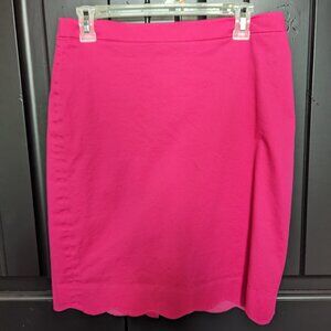 J Crew Pink Scallop Pencil Skirt Size 6